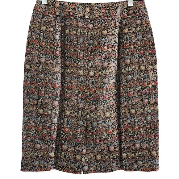 WDNY Jacquard Floral Dress Trench Coat and Pencil Skirt Shiny Metallic Size 10 - Picture 4 of 10